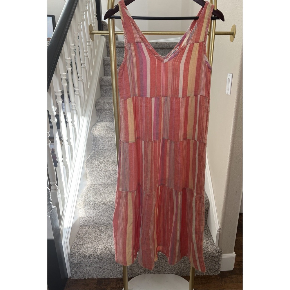 Marine Layer Corrine Maxi Dress Cotton Gauzy Coastal Beach Boho Tiered